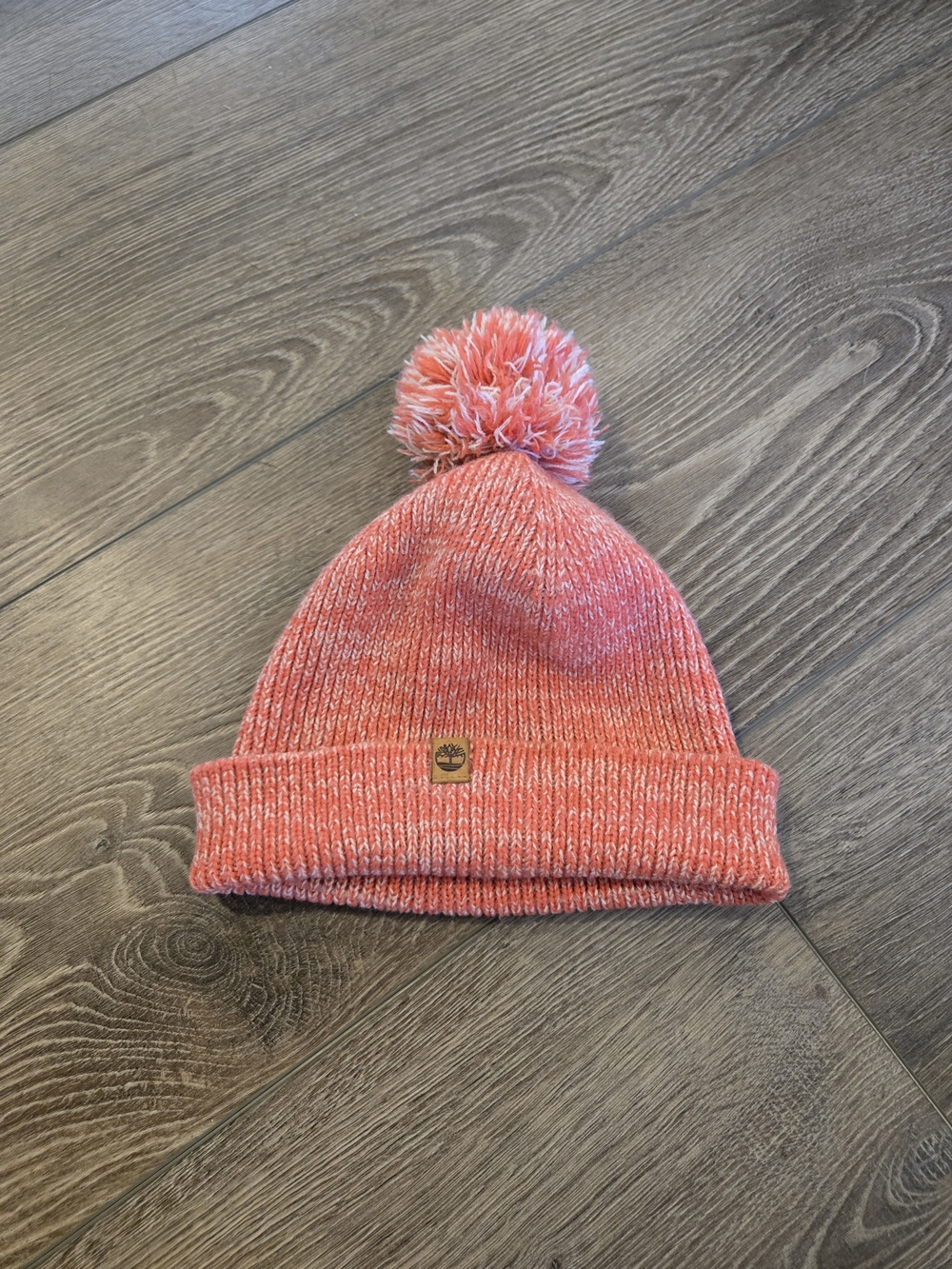 Timberland Kids Pink Pom Beanie - Cozy Knit Hat